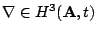 $\nabla\in H^3(\mathbf{A},t)$